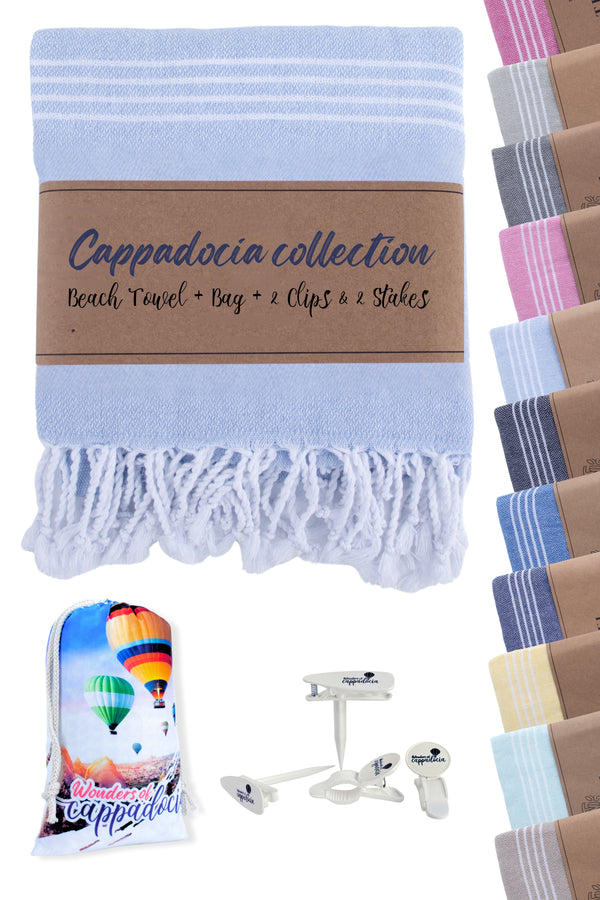 Turkish Beach Towel with Travel Bag 70 inch x 35 inch